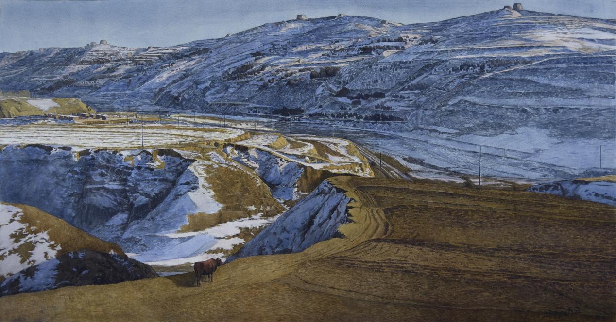 北方-初融 纸本水彩 110×60cm